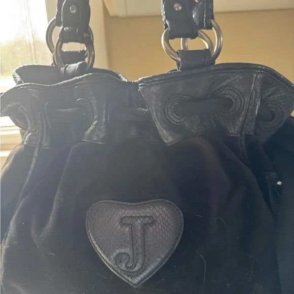 JUICY COUTURE Y2K Velour and Crystal handbag ~STUNNING!🖤 - Picture 9 of 10